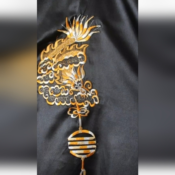 Underwraps Black Kimono with Gold Details - Picture 4 of 10